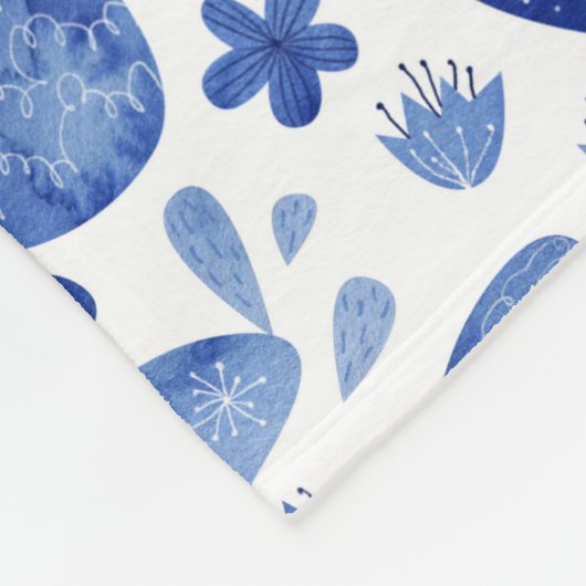 Butterfisch Watercolor Blue Fleecedecke (Ecke)