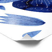 Butterfisch Watercolor Blue Fotodruck (Ecke)