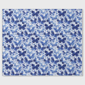 Butterfisch Watercolor Blue Geschenkpapier (Flach)