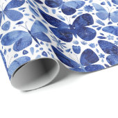 Butterfisch Watercolor Blue Geschenkpapier (Rolleneckpunkt)