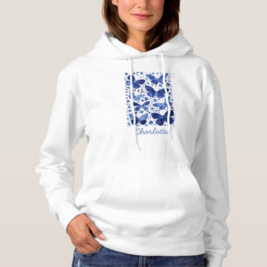 Butterfisch Watercolor Blue Hoodie (Vorderseite)