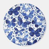 Butterfisch Watercolor Blue Magnet (Vorne)