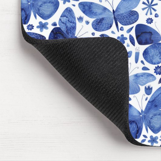 Butterfisch Watercolor Blue Mousepad (Ecke)