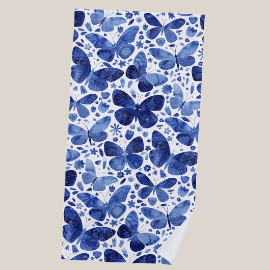 Butterfisch Watercolor Blue Strandtuch