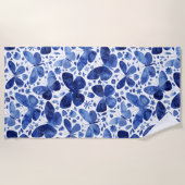 Butterfisch Watercolor Blue Strandtuch (Vorderseite)