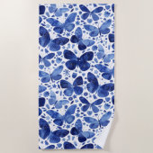 Butterfisch Watercolor Blue Strandtuch (Vorderseite)