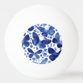 Butterfisch Watercolor Blue Tischtennisball (Rückseite)