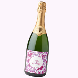 Butterfisch Watercolor Magenta Pink Modern Boho Schaumweinetikett