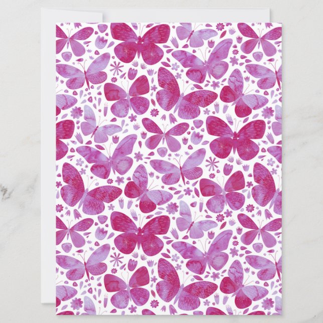 Butterfisch Watercolor Magenta Scrapbook Paper (Vorderseite)