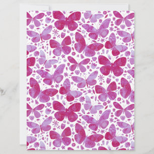 Butterfisch Watercolor Magenta Scrapbook Paper