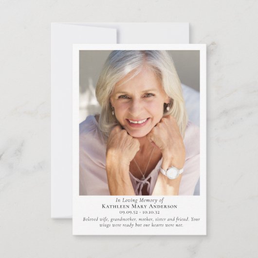 Butterfische Angels Foto Gedenkstätte Beileid Beer Dankeskarte (Vorderseite)