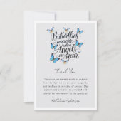 Butterfische Angels Foto Gedenkstätte Beileid Beer Dankeskarte (Rückseite)