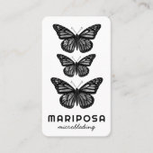 Butterfische Beauty Esthetician Salon QR Code BW Visitenkarte (Vorderseite)