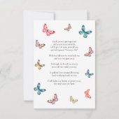 Butterfische Beerdigung Gedicht Foto-Karte (Rückseite)