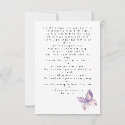 Butterfische Foto Beerdigung Gedenkkarte Karte (Rückseite)