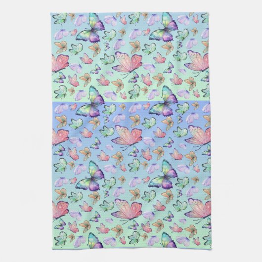 Butterfische Lineare Gradient Background Pattern Geschirrtuch (Vertikal)