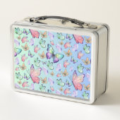 Butterfische Lineare Gradient Background Pattern Metall Brotdose (Rückseite)