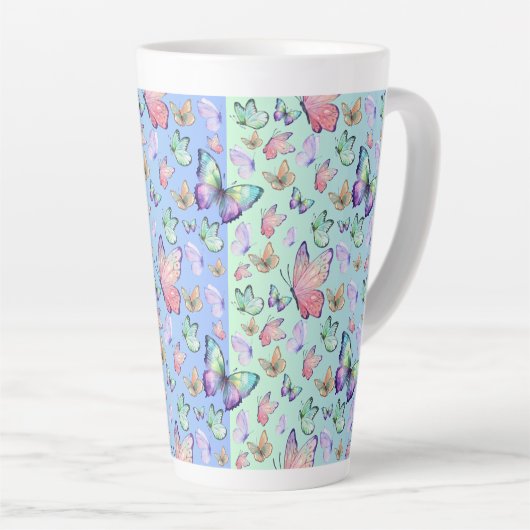 Butterfische Lineare Gradient Background Pattern Milchtasse (Rechte Ecke)