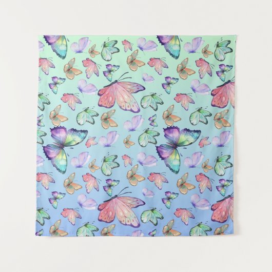 Butterfische Lineare Gradient Background Pattern Wandteppich (Vorderseite (Horizontal))