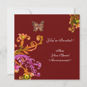 BUTTERFLÄCHE, hellrosa gelb Einladung (Rückseite)