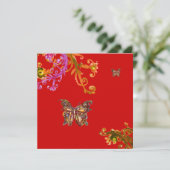 BUTTERFLÄCHE, hellrosa gelb Einladung (Stehend Vorderseite)