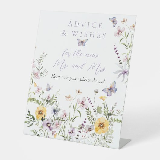 Butterflay Lila Blumenratgeber Brautparty Spiel Sockelschild (Vorderseite)