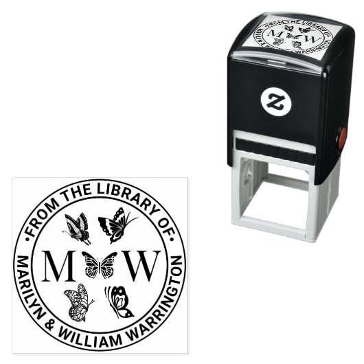 Butterfliegen #4 Couple Wedding Library Name Permastempel (Beispiel)