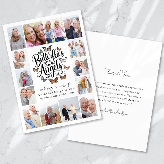 Butterfliegen Angels Collage Foto Dankeskarte