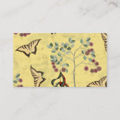Butterfliegen Botanische Vintage Chinoiserie Visitenkarte (Rückseite)