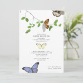 Butterfliegen Chrysalis Baby Shower Einladung (Stehend Vorderseite)