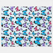 Butterfliegen Girly Aquamarin Large Fleecedecke (Vorderseite (Horizontal))