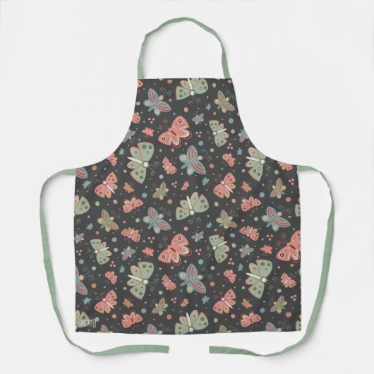 Butterfliegen Girly Fun Pattern Inspirivity Schürz Schürze (Vorderseite)