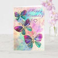 Butterfliegen Happy Birthday Card