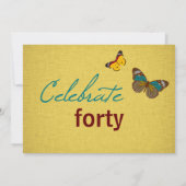 Butterfliegen High Heel 40. Geburtstag Einladung (Rückseite)