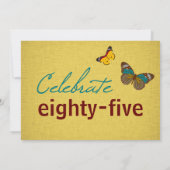 Butterfliegen High Heel 85. Geburtstag Einladung (Rückseite)