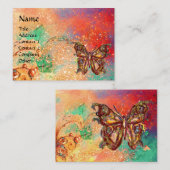 BUTTERFLIEGEN IN GLITZERN, Rosa grünes Gold Visitenkarte (Vorne/Hinten)