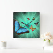 Butterfliegen Journey Wall Clock Quadratische Wanduhr (Zuhause)