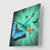 Butterfliegen Journey Wall Clock Quadratische Wanduhr (Winkel)