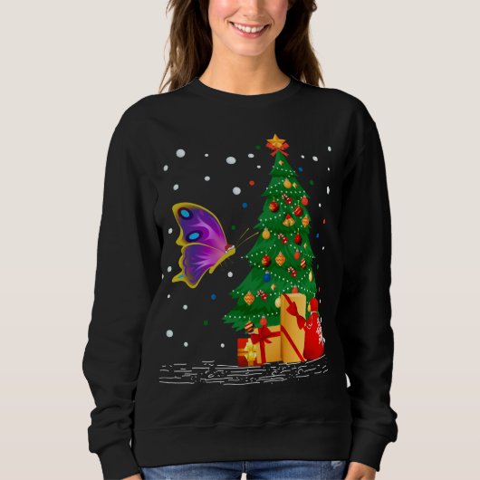 Butterfliegen Lover Geschenke Weihnachtsmannmütze Sweatshirt (Vorderseite)