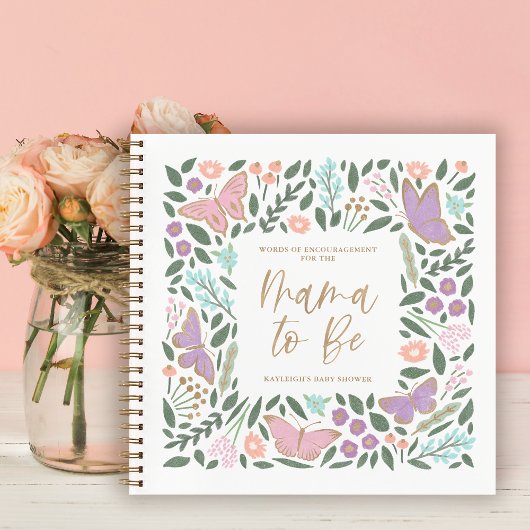 Butterfliegen Mama zu Baby Shower Gästebuch Notizblock