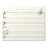 Butterfliegen Piano Music Manu Papier Breites Rege Notizblock (Vorderseite)