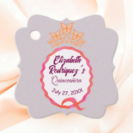 Butterfliegen Princess Tiara Crown Squiggle Quince Geschenkanhänger