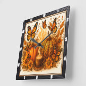 Butterfliegen Pumpkin-Kaffee Herbst Quadratische Wanduhr (Winkel)
