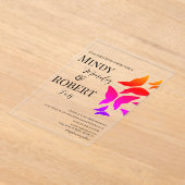 Butterfliegen Script Rainbow Wedding Einladung (Ablage )