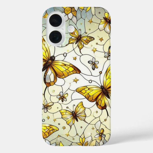 Butterfliegen Stain Glass Pattern Case-Mate iPhone Hülle (Rückseite)