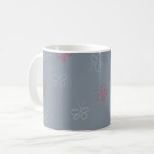 Butterfliegen Stars Sage Dusty Blue Kaffeetasse (Vorderseite Links)