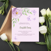 Butterfliegen violette Rose Bridal Dusche Einladun