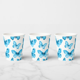 Butterfliegen Wassercolor Bday Bridal Baby Shower Pappbecher