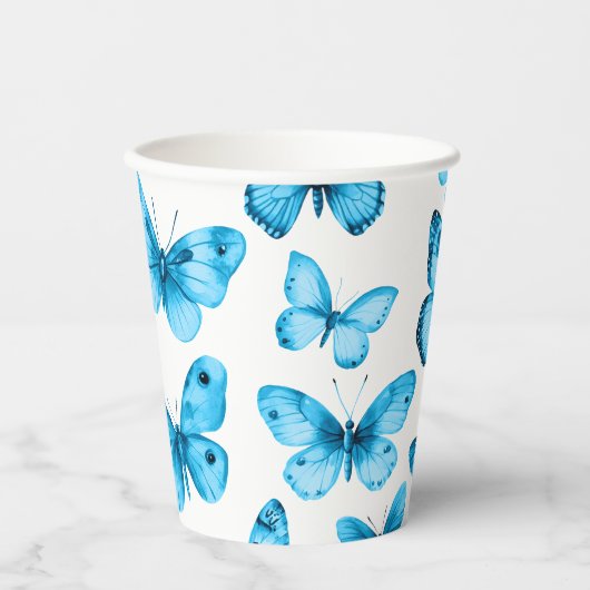 Butterfliegen Wassercolor Bday Bridal Baby Shower Pappbecher (Vorderseite)