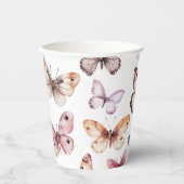 Butterfliegen Wassercolor Bday Bridal Baby Shower Pappbecher (Vorderseite)